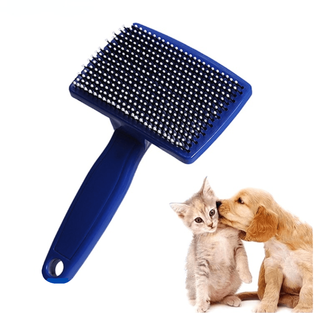 Peine Cepillo Removedor de Pelo  Gato Perro Conejo Relajante con Cerdas Suaves Piel Sensible Azul