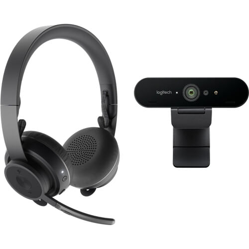 Logitech Zone Wireless Headset + Brio Webcam Bundle (Microsoft Teams)