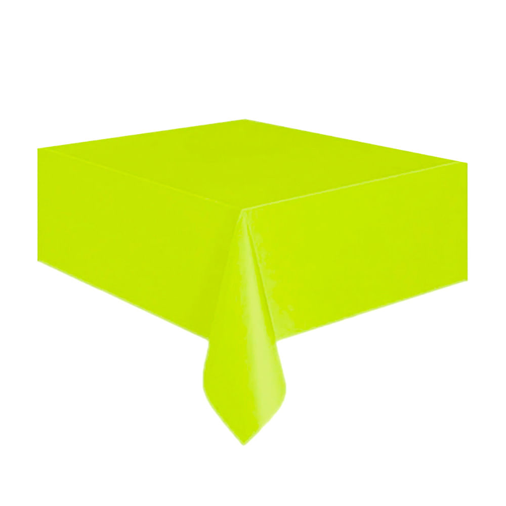 Mantel Rectangular Sólido 137 cm x 274 cm Olego Oxo Biodegradable x 1u. Color Verde Limón