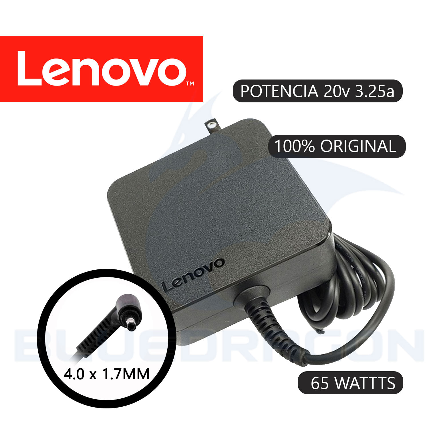 Cargador Lenovo ideapad 20v 3.25a 65w