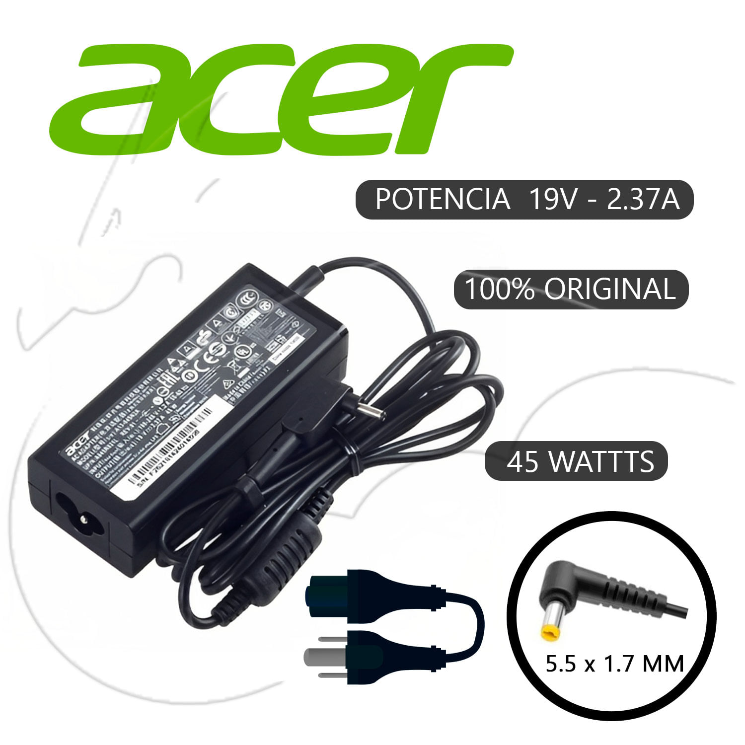 Acer Punta gruesa 19v 237a 45w