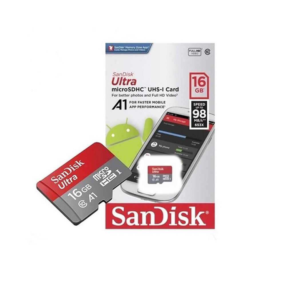 Memoria Sandisk Ultra Microsdhc 16GB Clase 10 A1 98MBS