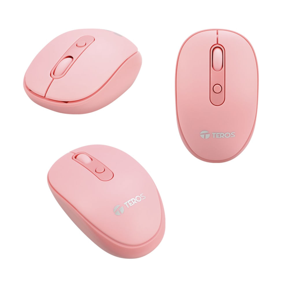 Mouse Inalámbrico Teros TE5075R Color Rosado 1600 dpi Receptor USB