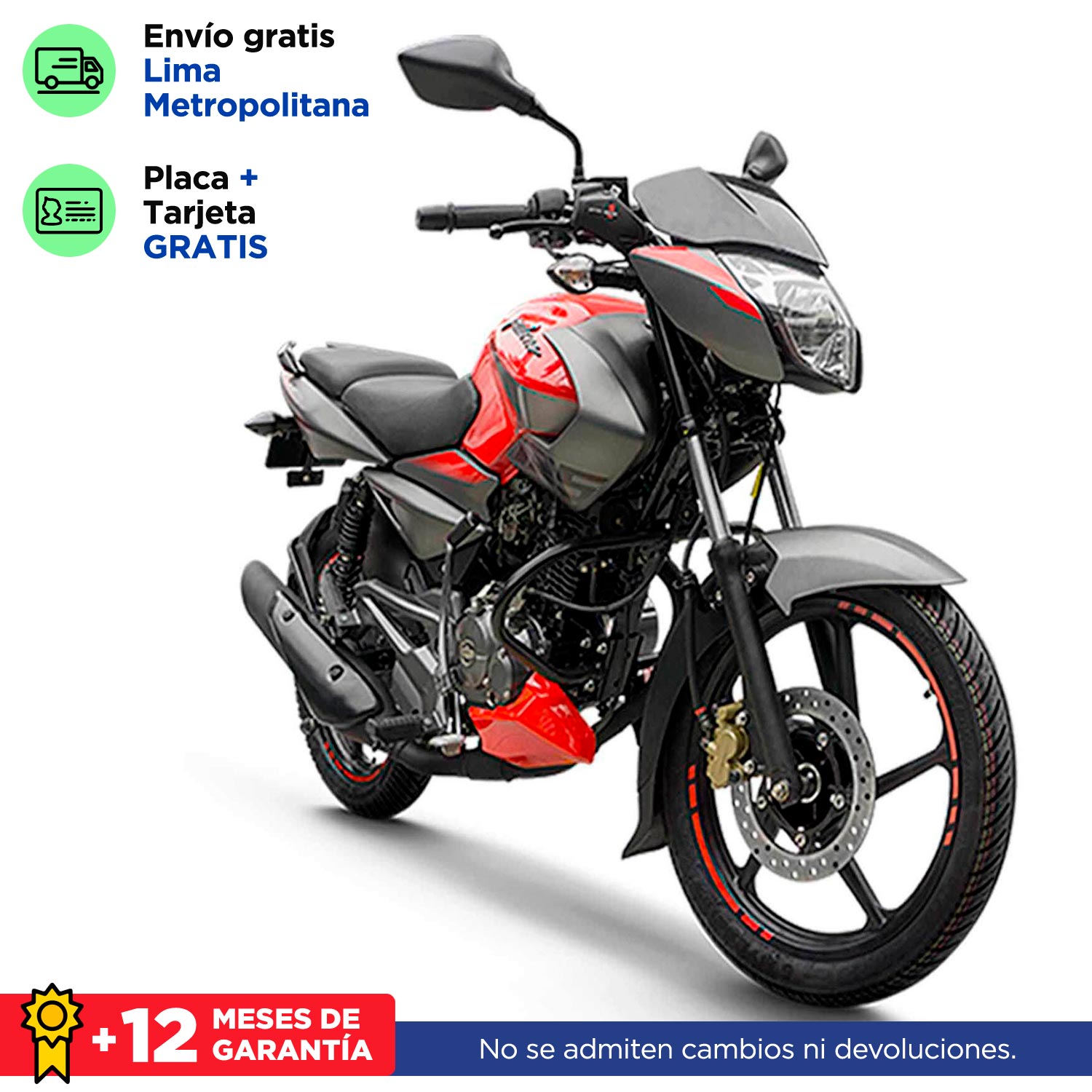Moto Bajaj Pulsar NS 125 Rojo/Gris
