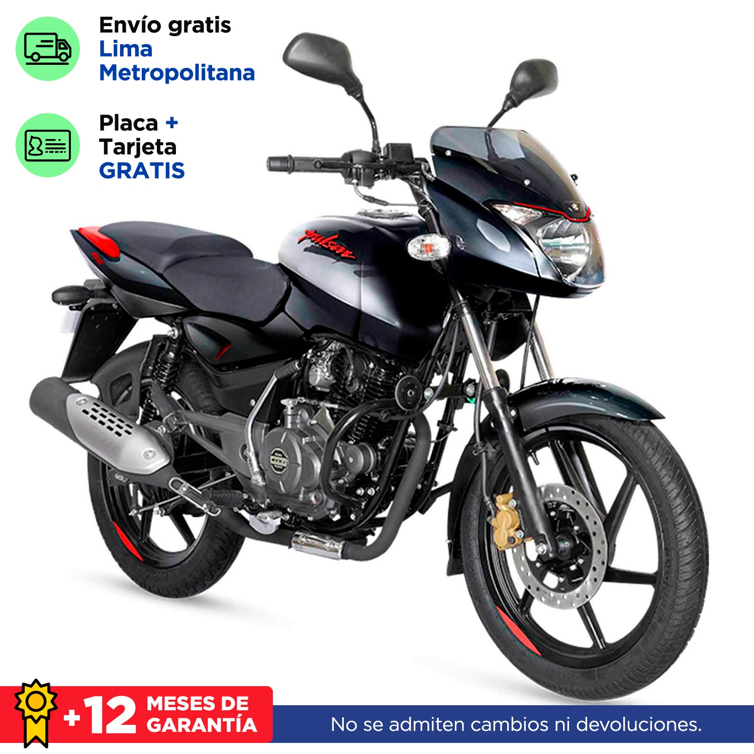 Moto Bajaj Pulsar 150 Neon Negro/Rojo
