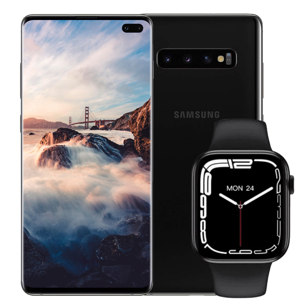 Celular Samsung Galaxy S10+ Plus 128GB 8GB RAM Negro + Smartwatch (Obsequio)