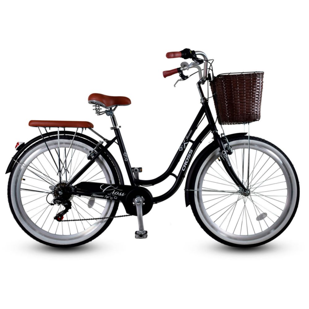 Bicicleta Crossbike Aro 26 Urbana Jasmin Negra