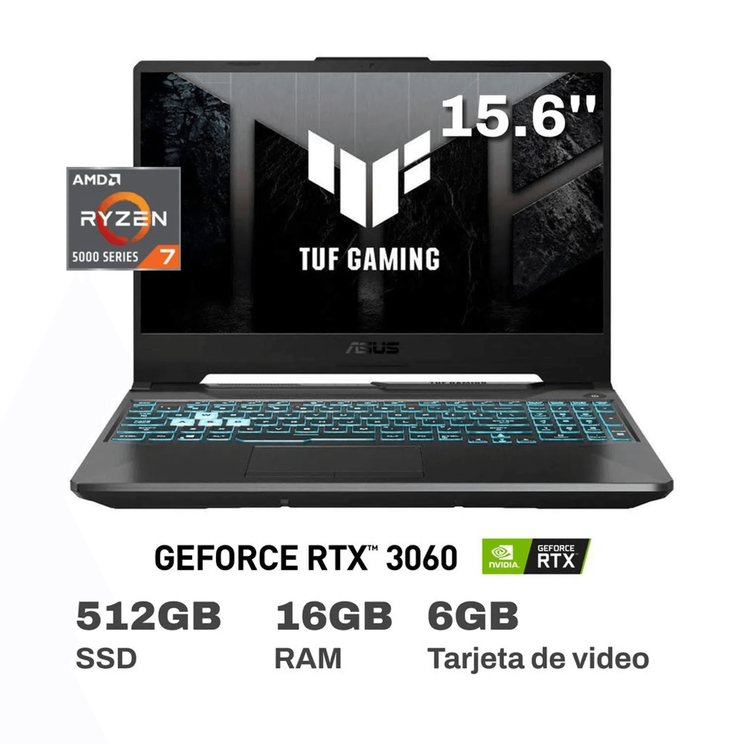 Laptop Gamer Asus TUF A15 FA506QM AMD Ryzen 7 16GB RAM 512GB SSD 15.6" RTX 3060