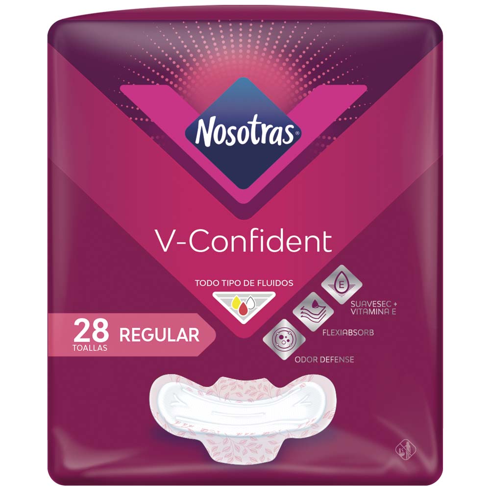 Toallas Higiénicas NOSOTRAS V-Confident Regular Paquete 28un