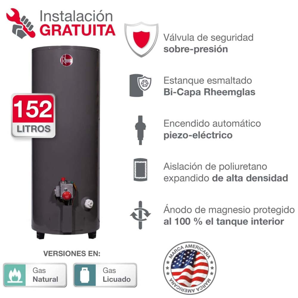 Termotanque GN RHEEM 0050030016 152L