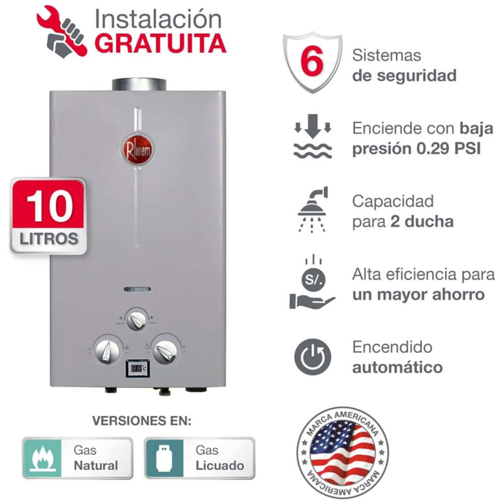 Terma a Gas GN RHEEM 0090020010 10L