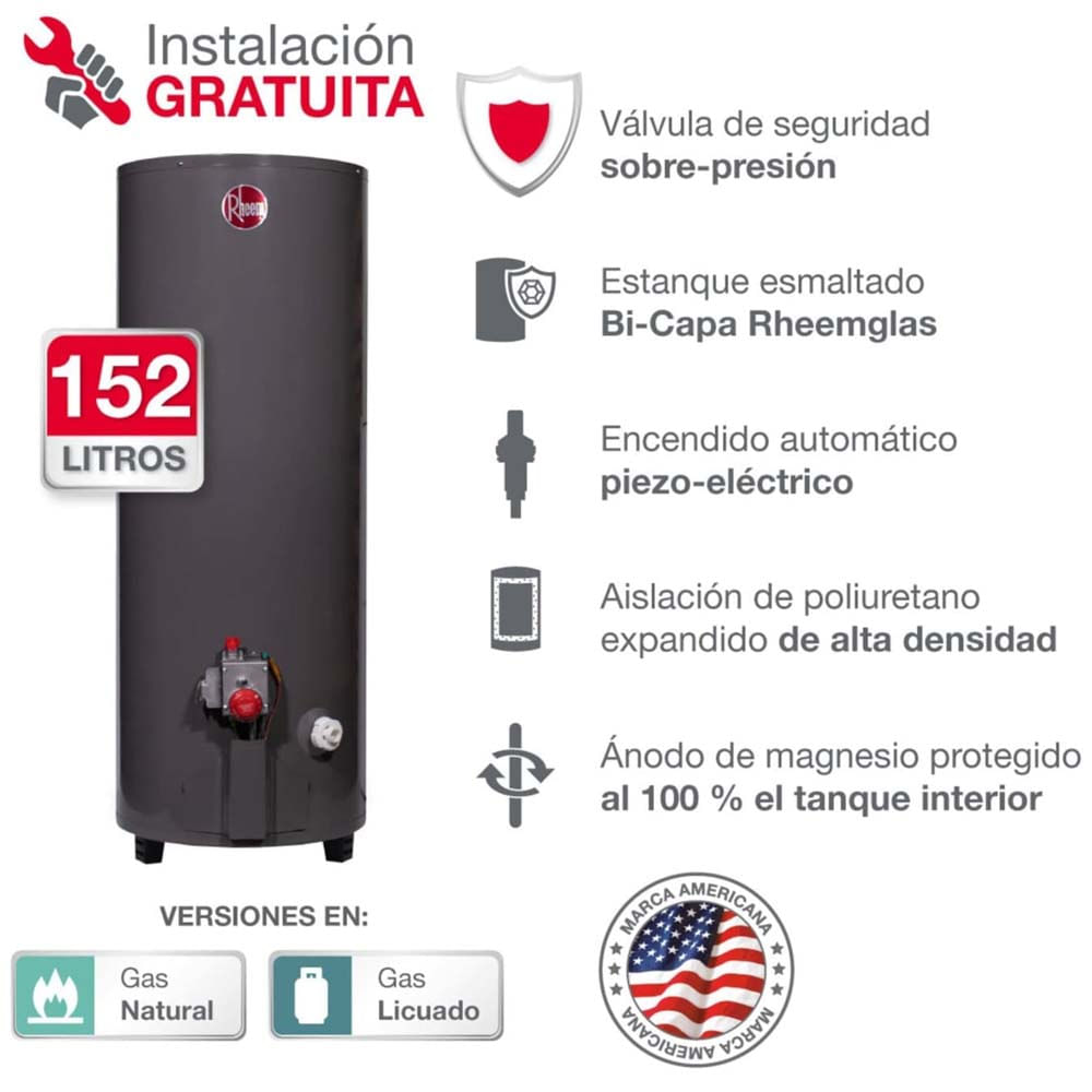 Termotanque GLP RHEEM 0050030015 152L