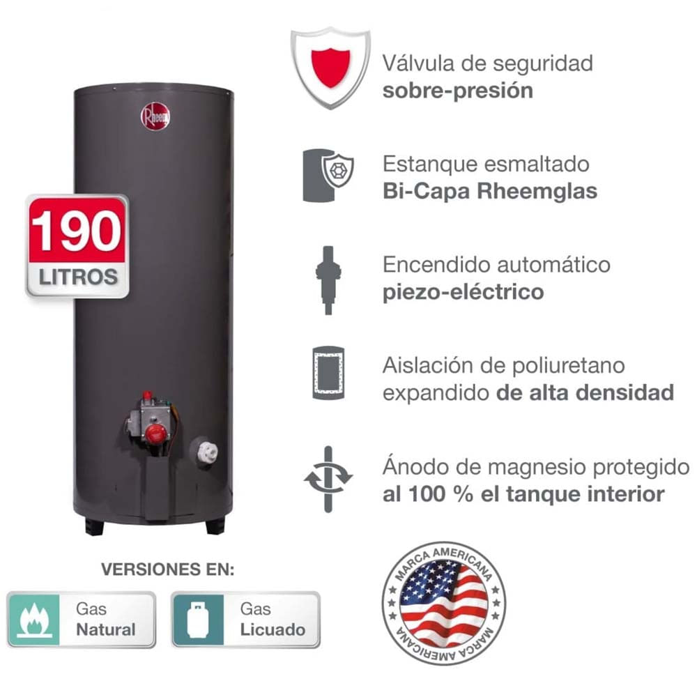 Termotanque GN RHEEM 0050030018 190L