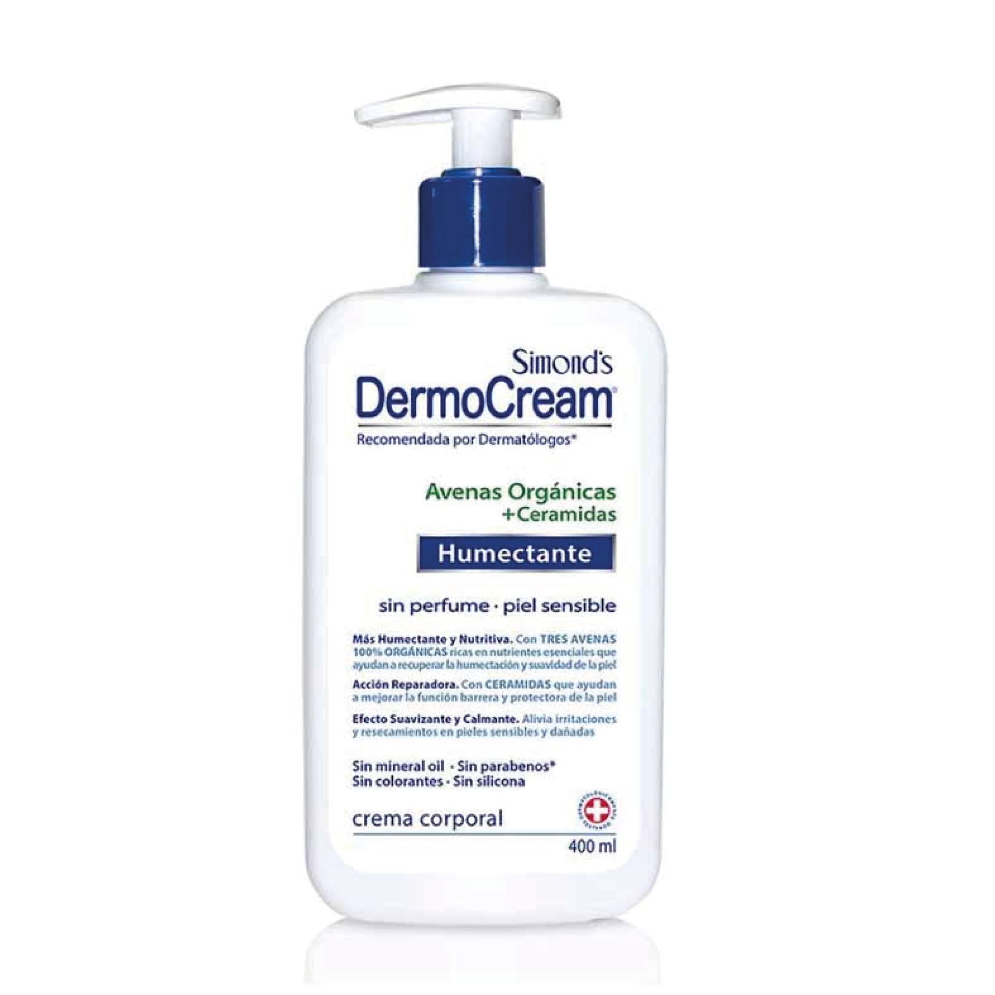 Crema Corporal SIMOND'S Dermocream Avenas Orgánicas + Ceramidas Frasco 400ml