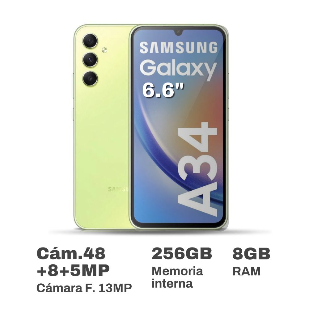 Celular Samsung Galaxy A34 6.6" 8GB RAM 256GB Lima