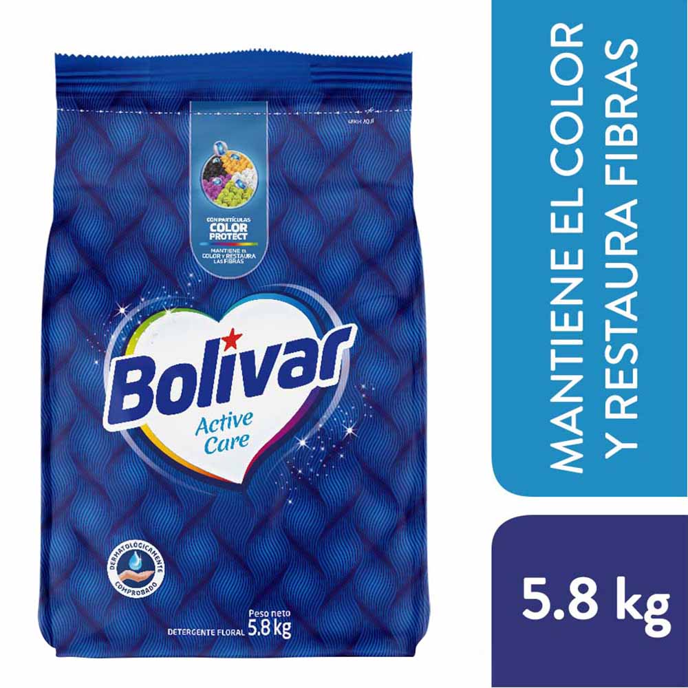 Detergente en Polvo BOLÍVAR Active Dúo Bolsa 5.8Kg