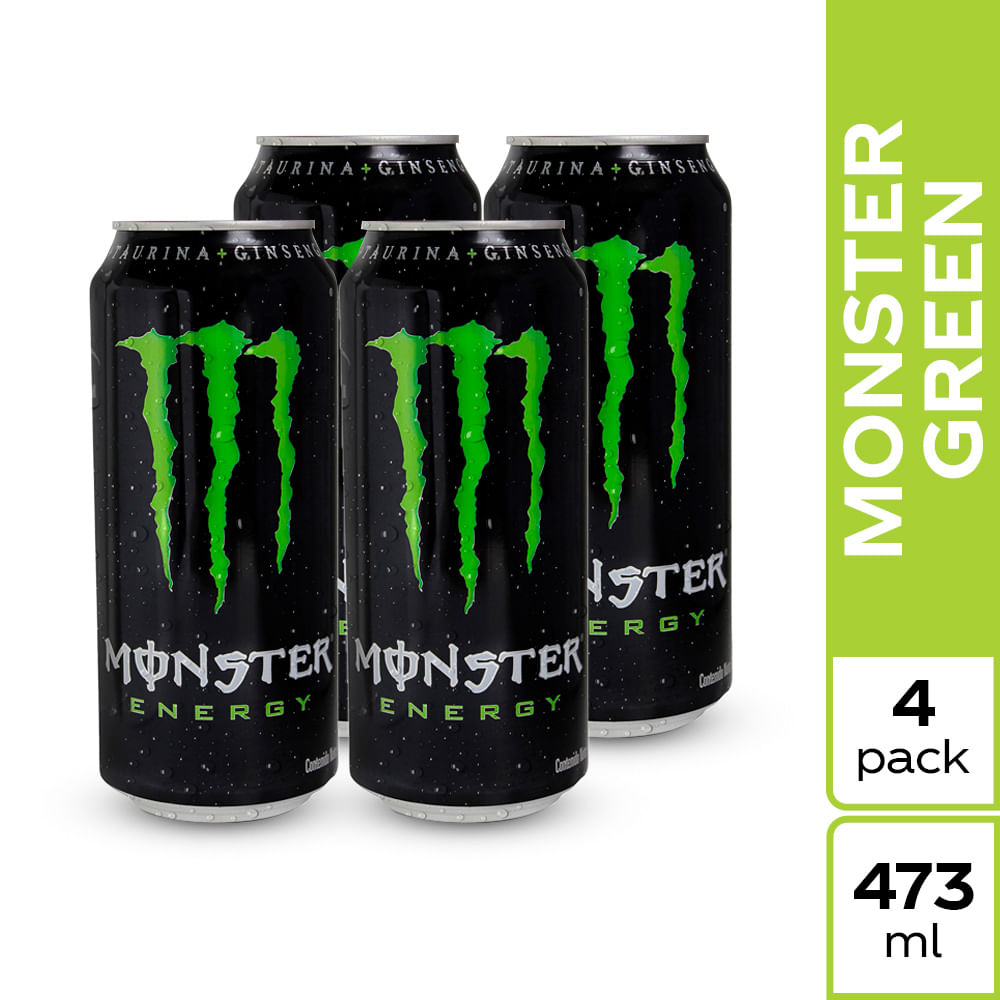 Pack MONSTER Bebida Energizante Energy Lata 473ml x 4un