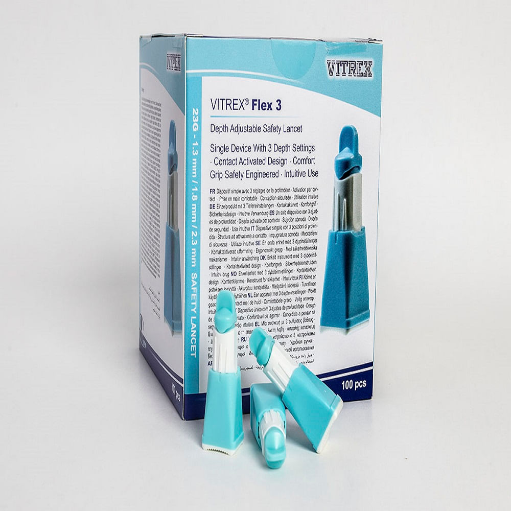 Lancetas de Seguridad Vitrex Flex 3, x 100 unds