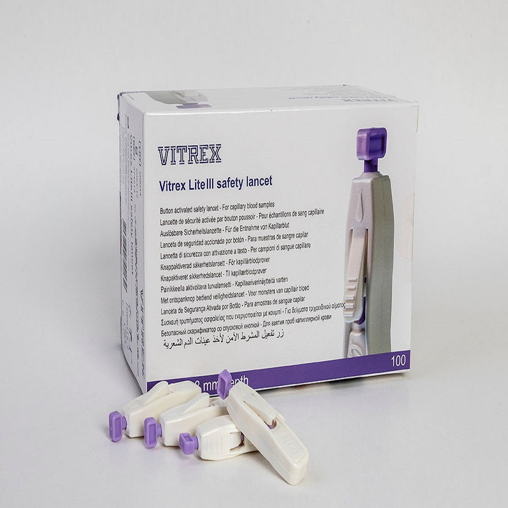 Lancetas de Seguridad Vitrex Lite III x 100 und