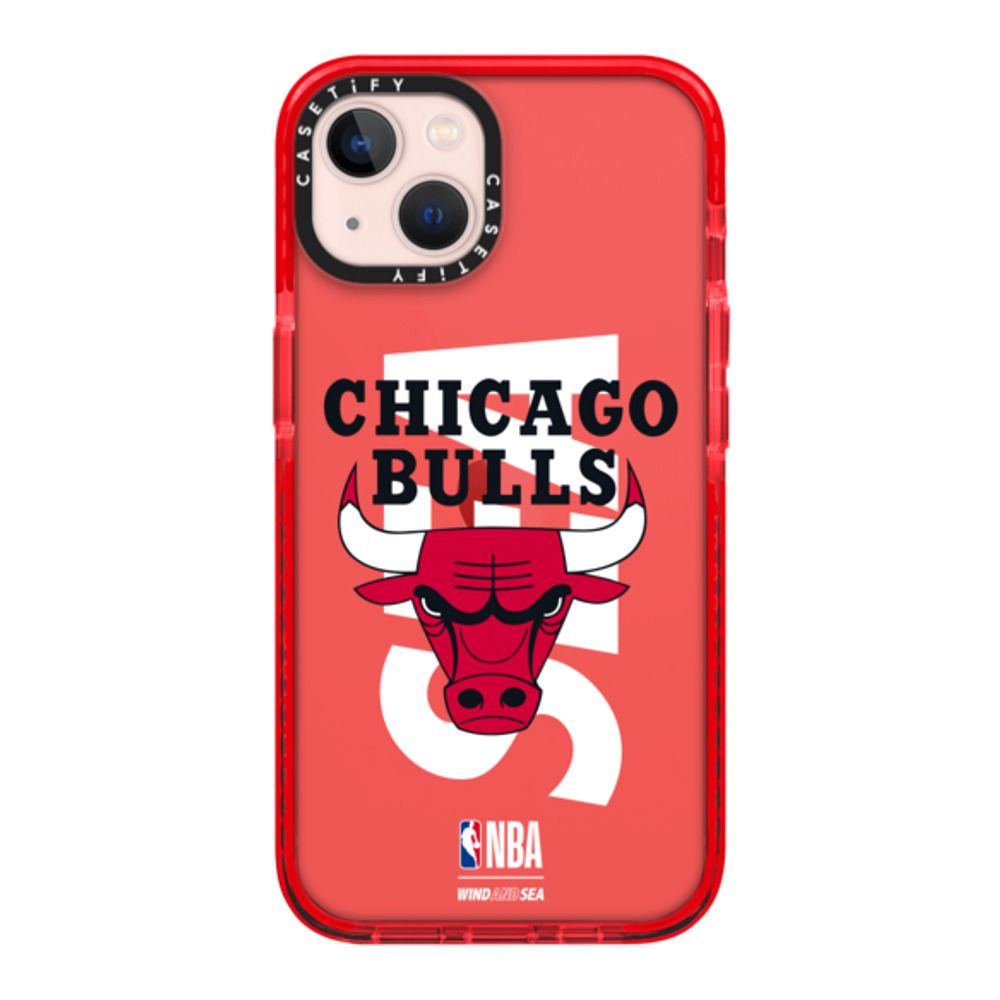 Case ScreenShop Para iPhone 13 NBA Chicago Bulls Sea Rojo Transparente Casetify