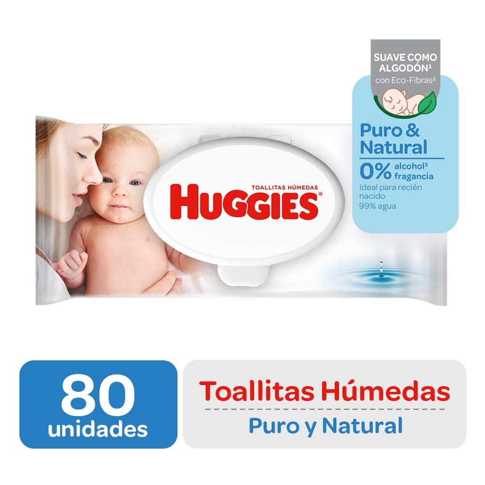 Toallitas Húmedas para Bebé HUGGIES Recién Nacido Paquete 80un