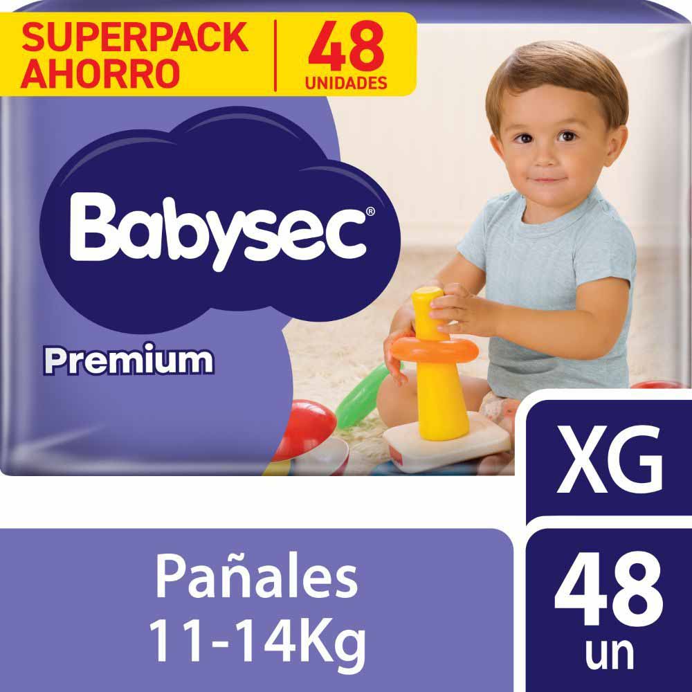 Pañales para Bebé BABYSEC Premium XG Paquete 48un