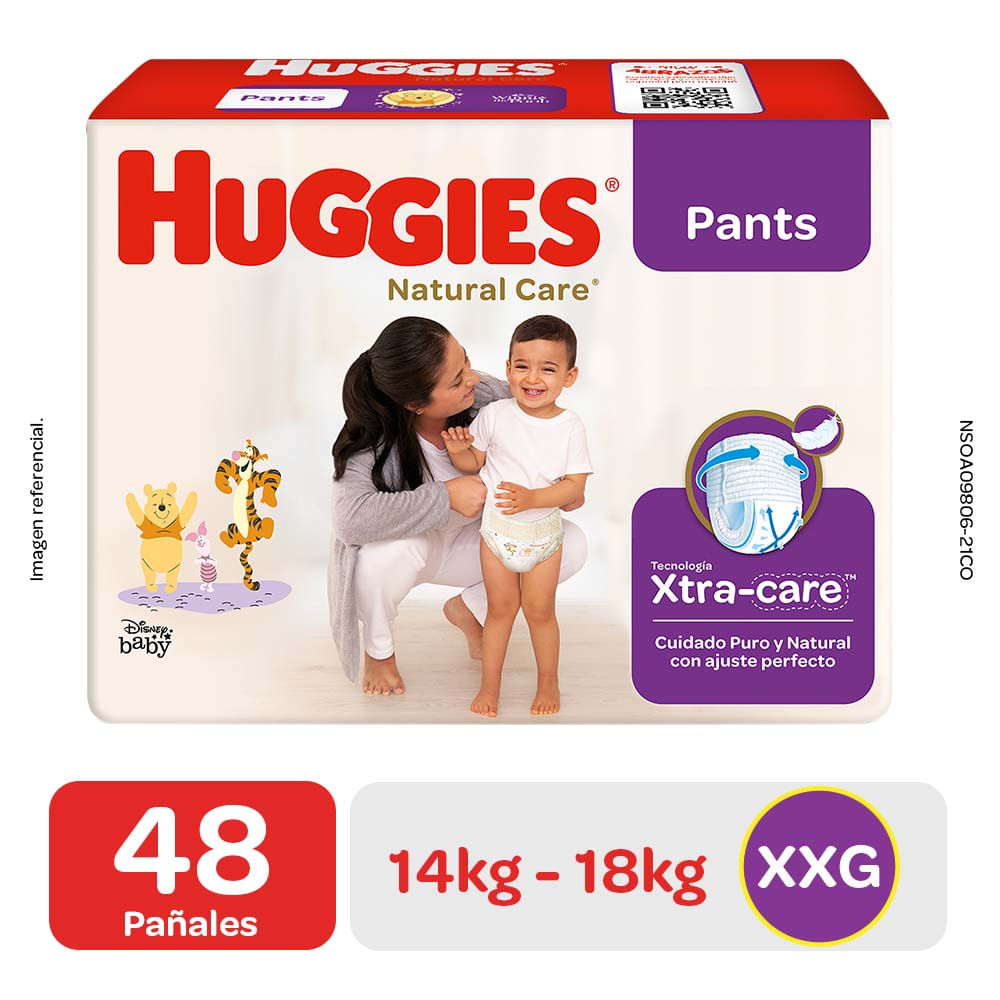 Pañales para Bebé HUGGIES Natural Care Pants Talla XXG Paquete 48un