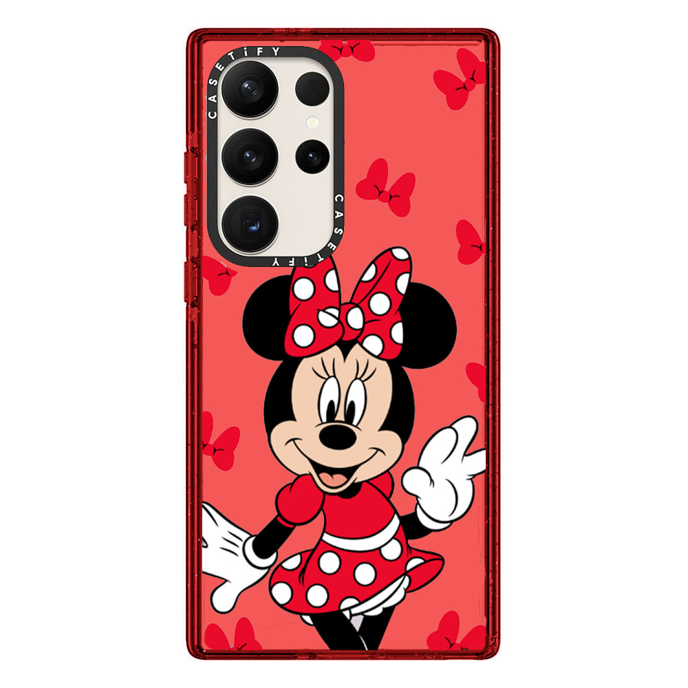 Case ScreenShop Para Samsung Galaxy S22 Ultra Minnie Mouse Rojo Transparente Casetify