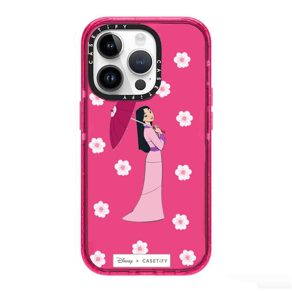 Case ScreenShop Para iPhone 14 Plus Princesa Mulan Fucsia Transparente Casetify