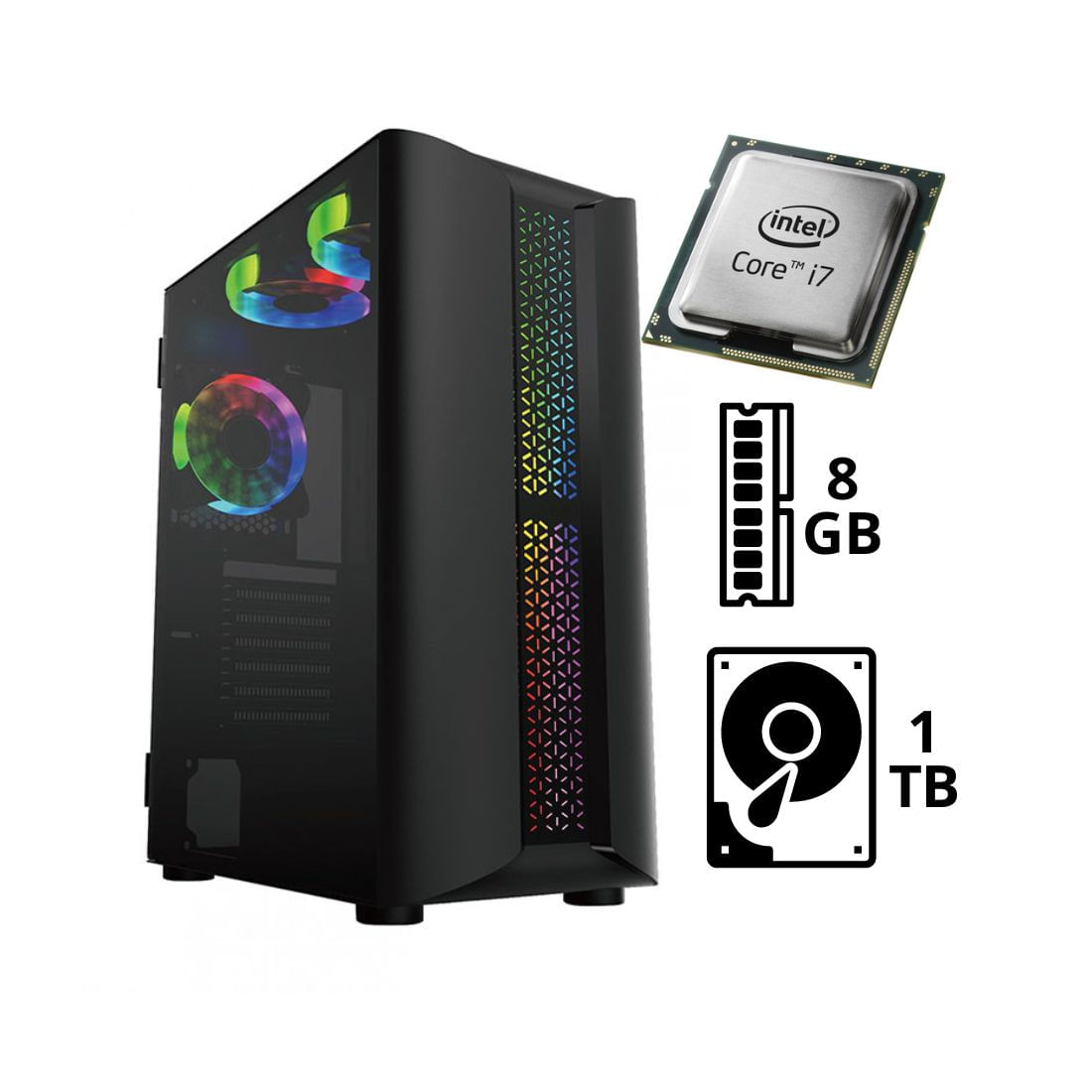 Computadora PC Intel Core I7 6TH RAM 8GB HDD 1TB CASE GAMER 450W