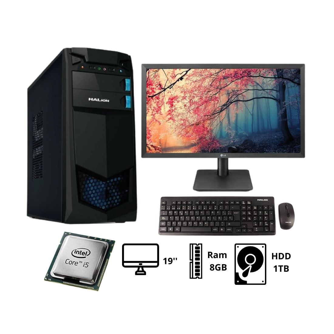 Computadora PC Intel CORE I5 3.2 GHZ RAM 8GB HDD 1TB MONITOR 19''