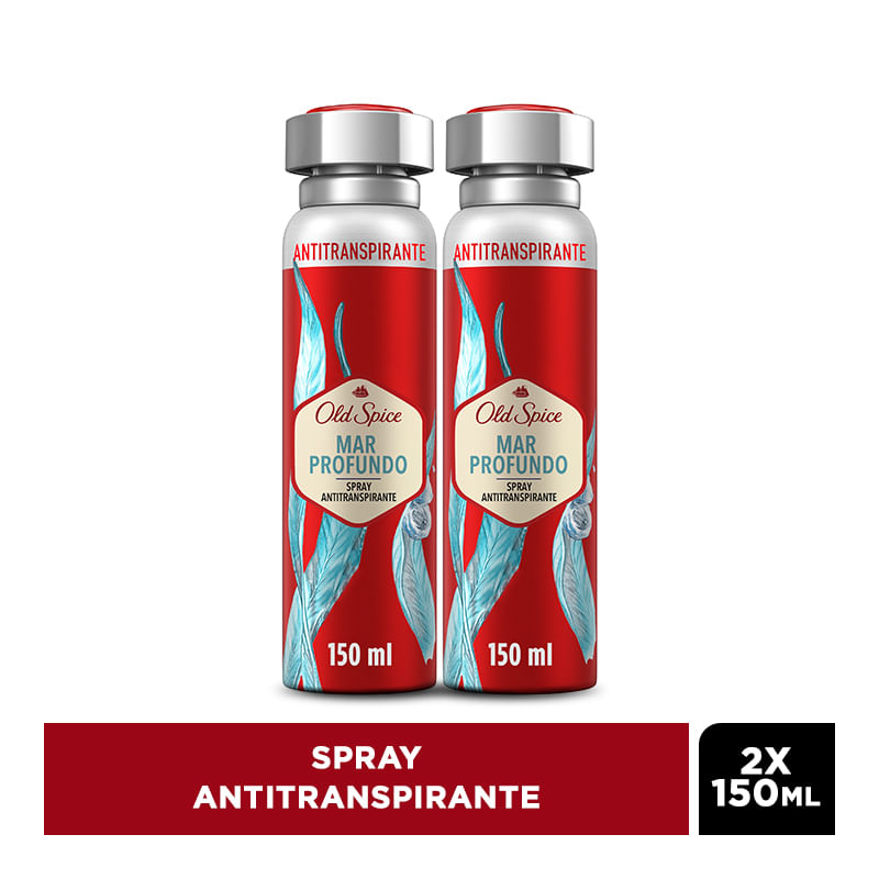 Pack Desodorante Antitranspirante en Aerosol para Hombre OLD SPICE Mar Profundo Frasco 150ml Paquete 2un