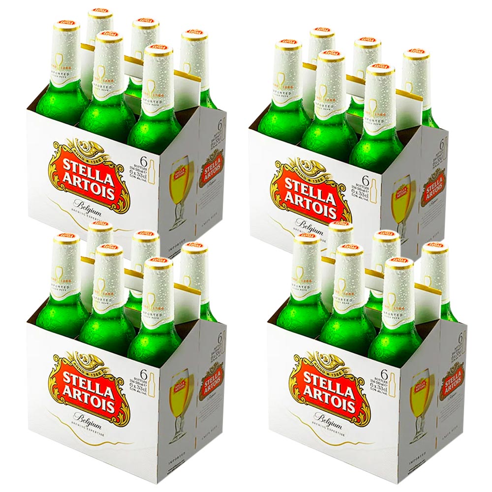Pack Cerveza STELLA ARTOIS Botella 330ml 6 Pack x 4un