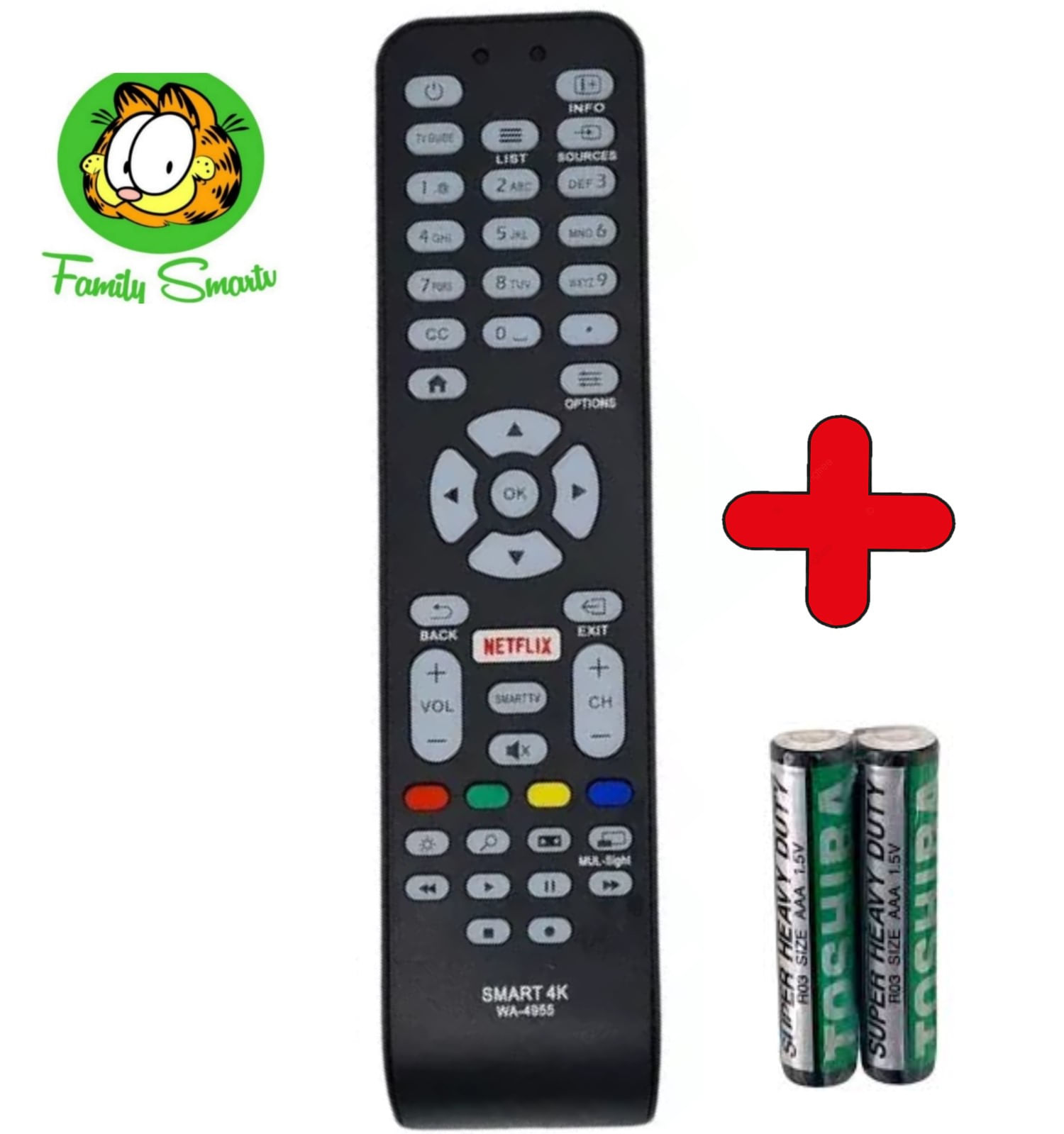 Control Remoto Aoc Para Smart Tv Lcd/led + Pilas