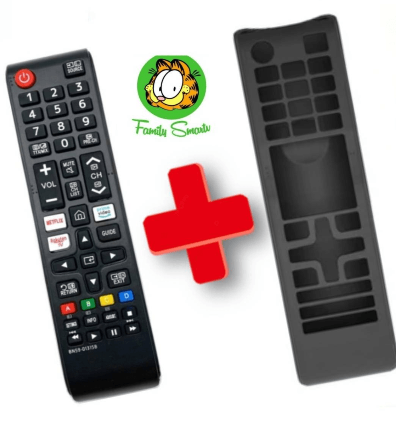 Control Remoto Compatible con TV Samsung Smart Botón Netflix Amazon funda Negra
