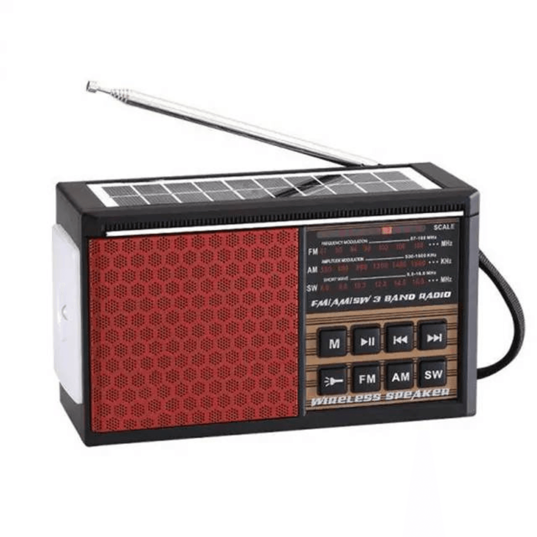 Parlante Radio Bluetooth con Panel Solar y Linterna - CAFINI S5491FM