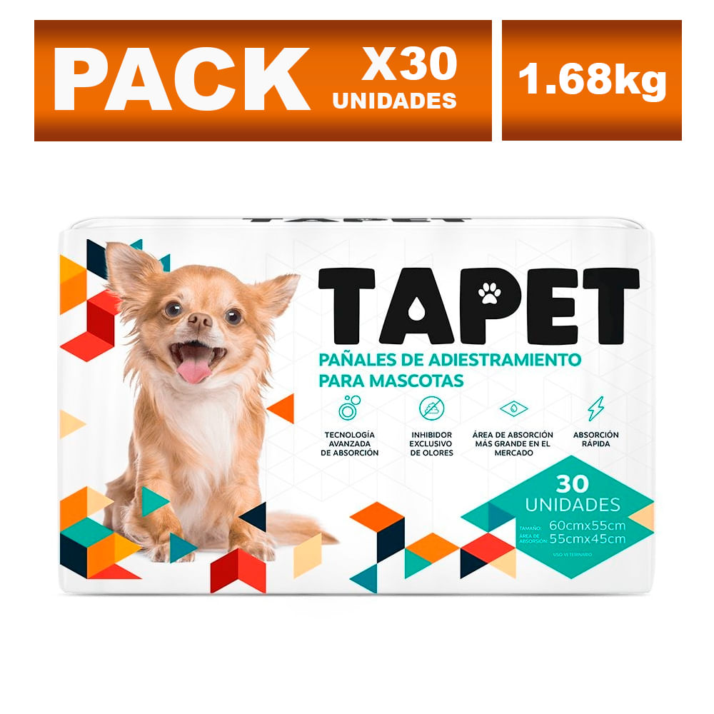 Tapete Higiénico para Perros Tapet Premium 60x55cm 30un