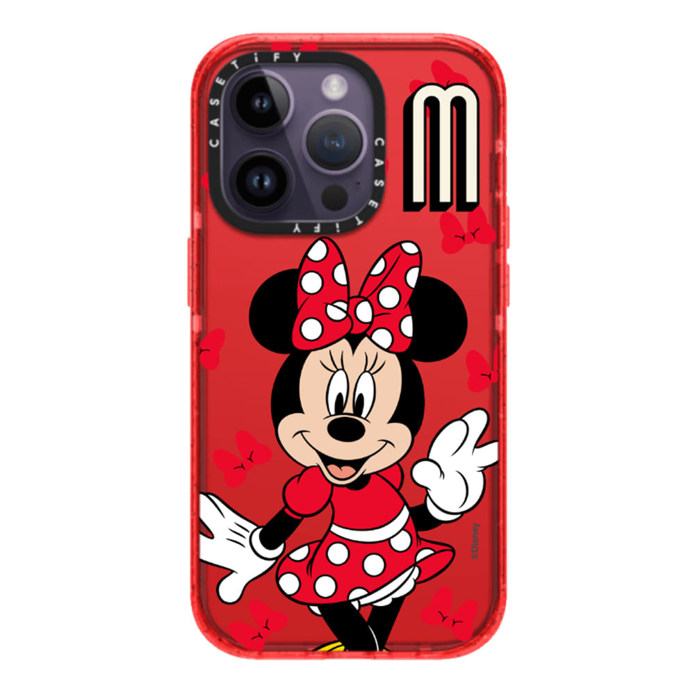 Case ScreenShop Para iPhone 14 Pro Minnie Mouse Rojo Transparente Casetify