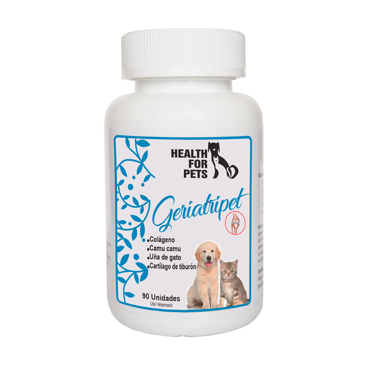 Medicamento para Mascotas Health For Pets Geriatripet Antiinflamatorio Condroprotector 90 Tabletas