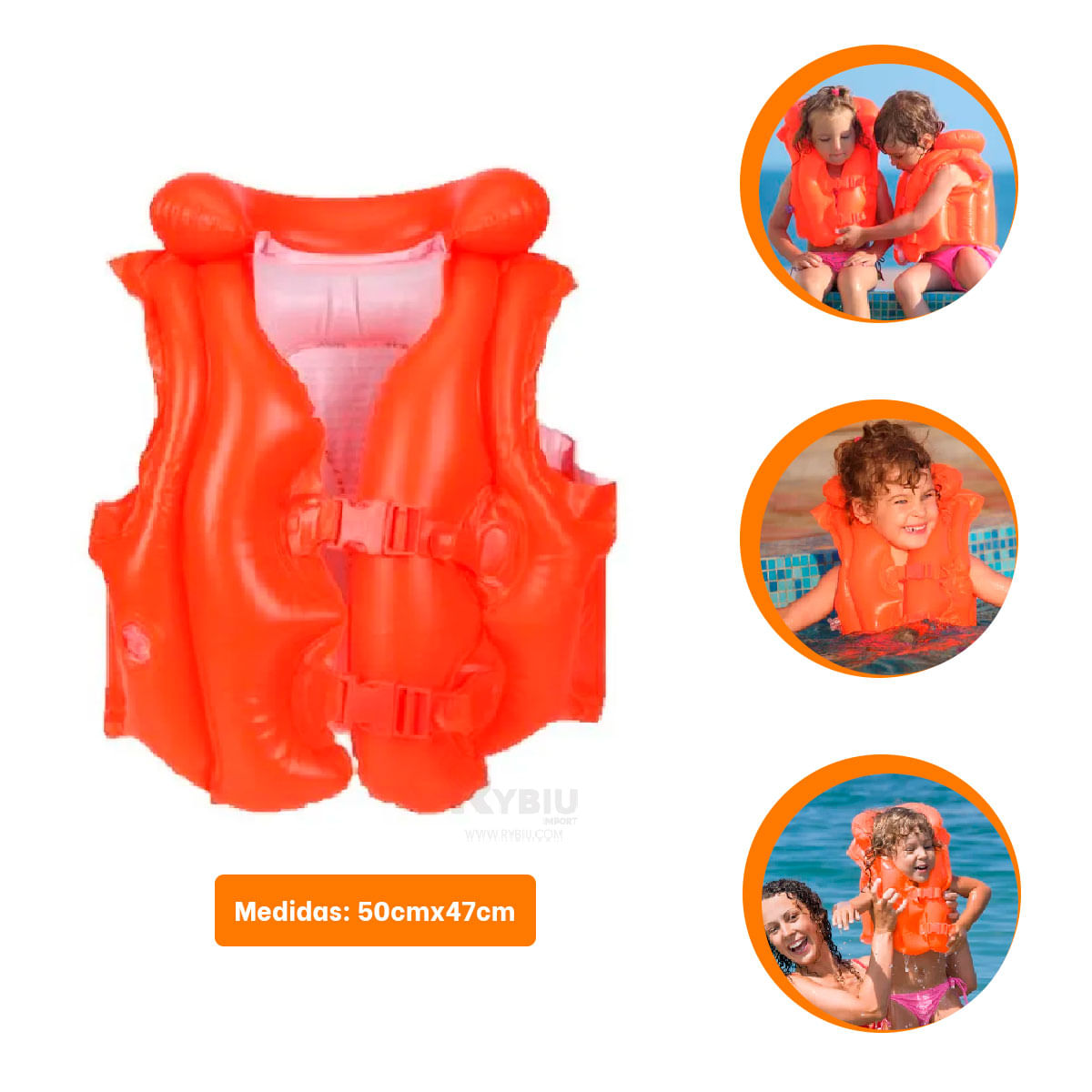 Chaleco Salvavidas Inflable Niños 3-6 Años