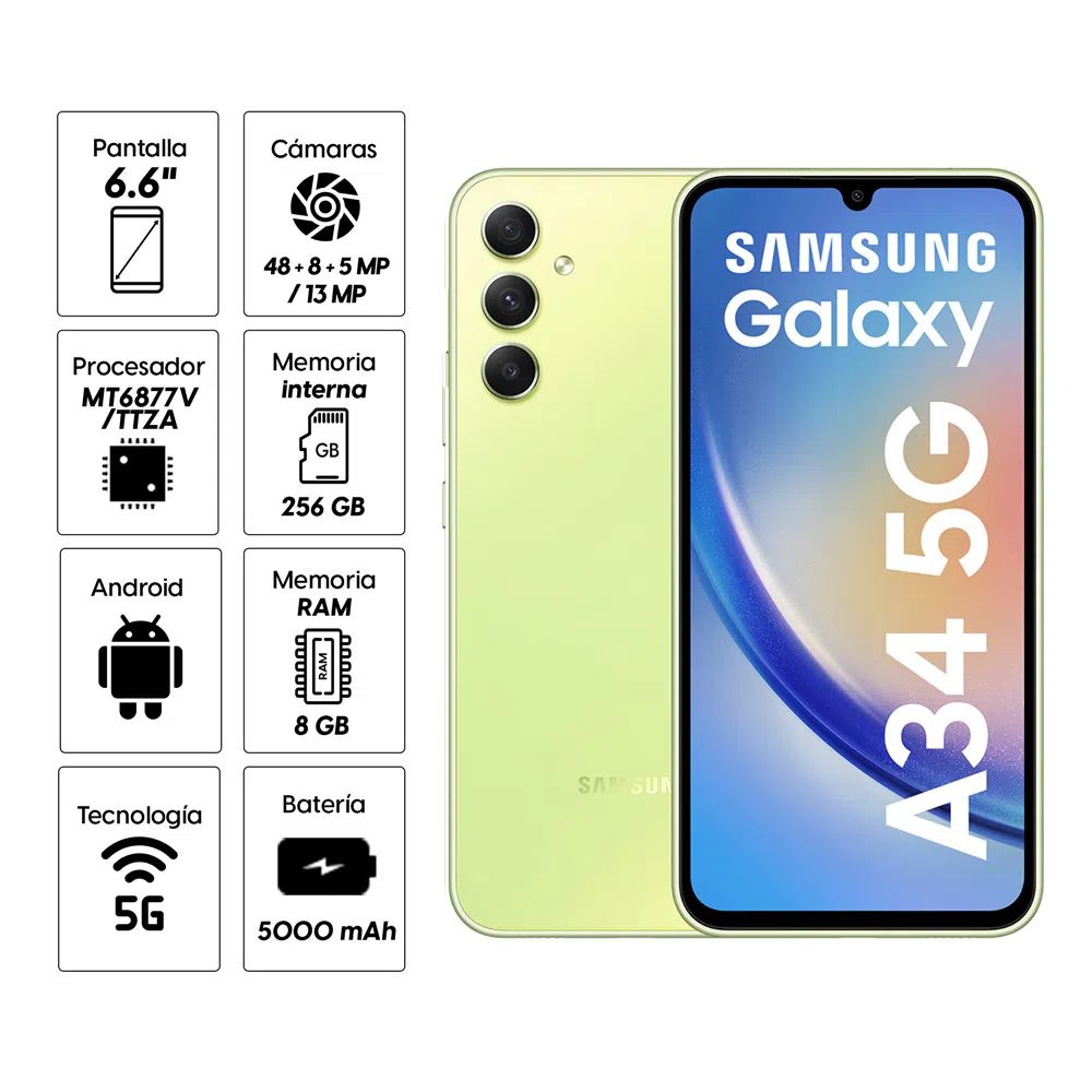 Samsung Galaxy A34 5G 6GB + 128GB - Verde