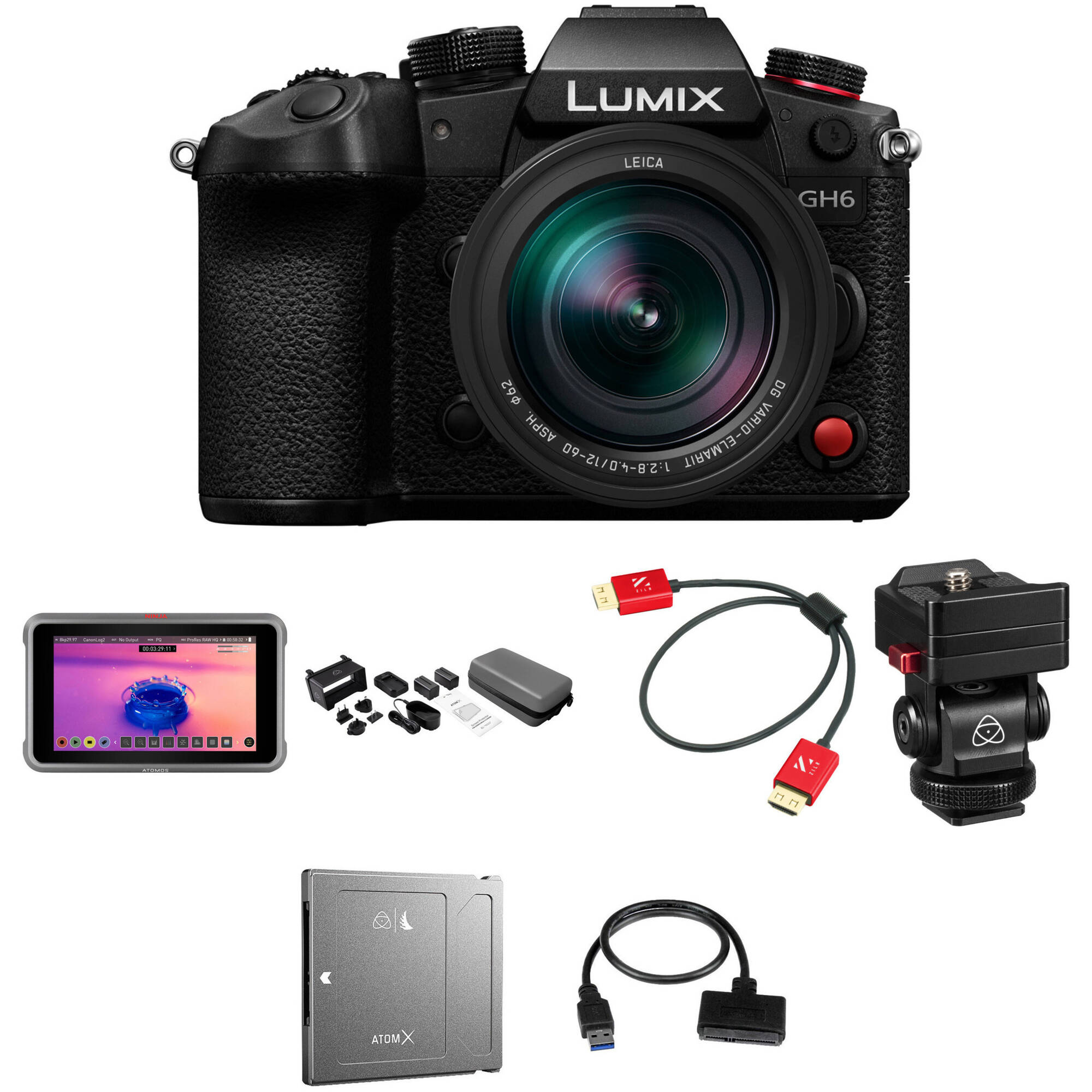 Panasonic Lumix GH6 Cámara sin espejo con lente de 12-60 mm Kit de video sin procesar