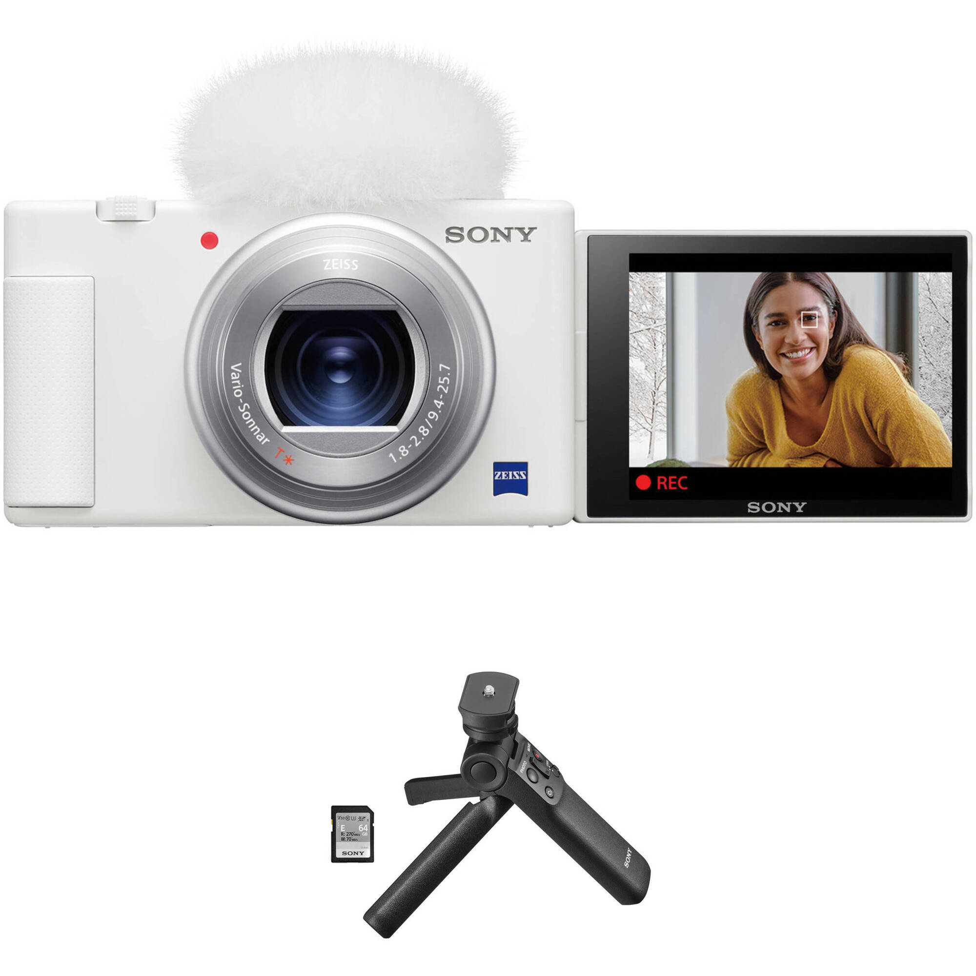 Cámara digital Sony ZV-1 con kit de accesorios Vlogger (blanco)