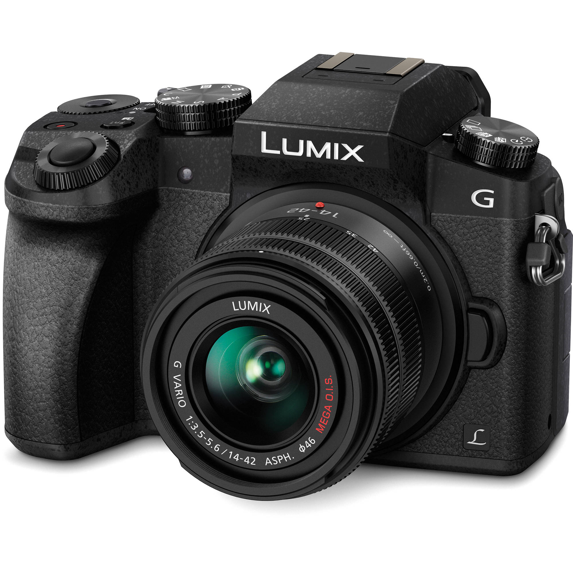 Cámara sin espejo Panasonic Lumix G7 con lente de 14-42 mm (negro)