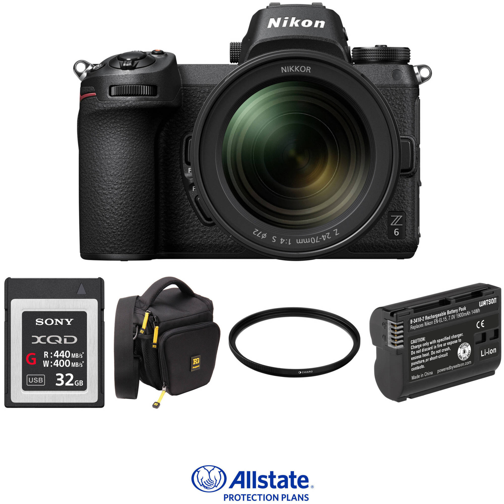 Cámara sin espejo Nikon Z6 con kit de lujo de lente de 24-70 mm