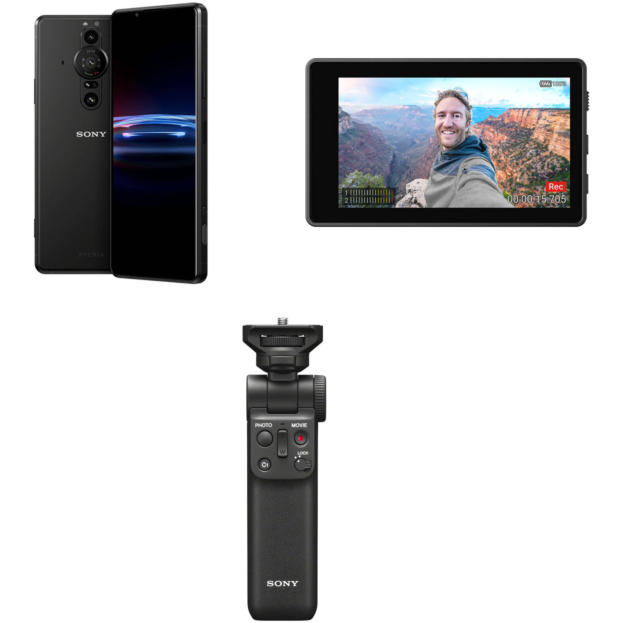 Teléfono inteligente Sony Xperia PRO-I 512GB 5G con monitor Vlog y kit de agarre (desbloqueado, n...