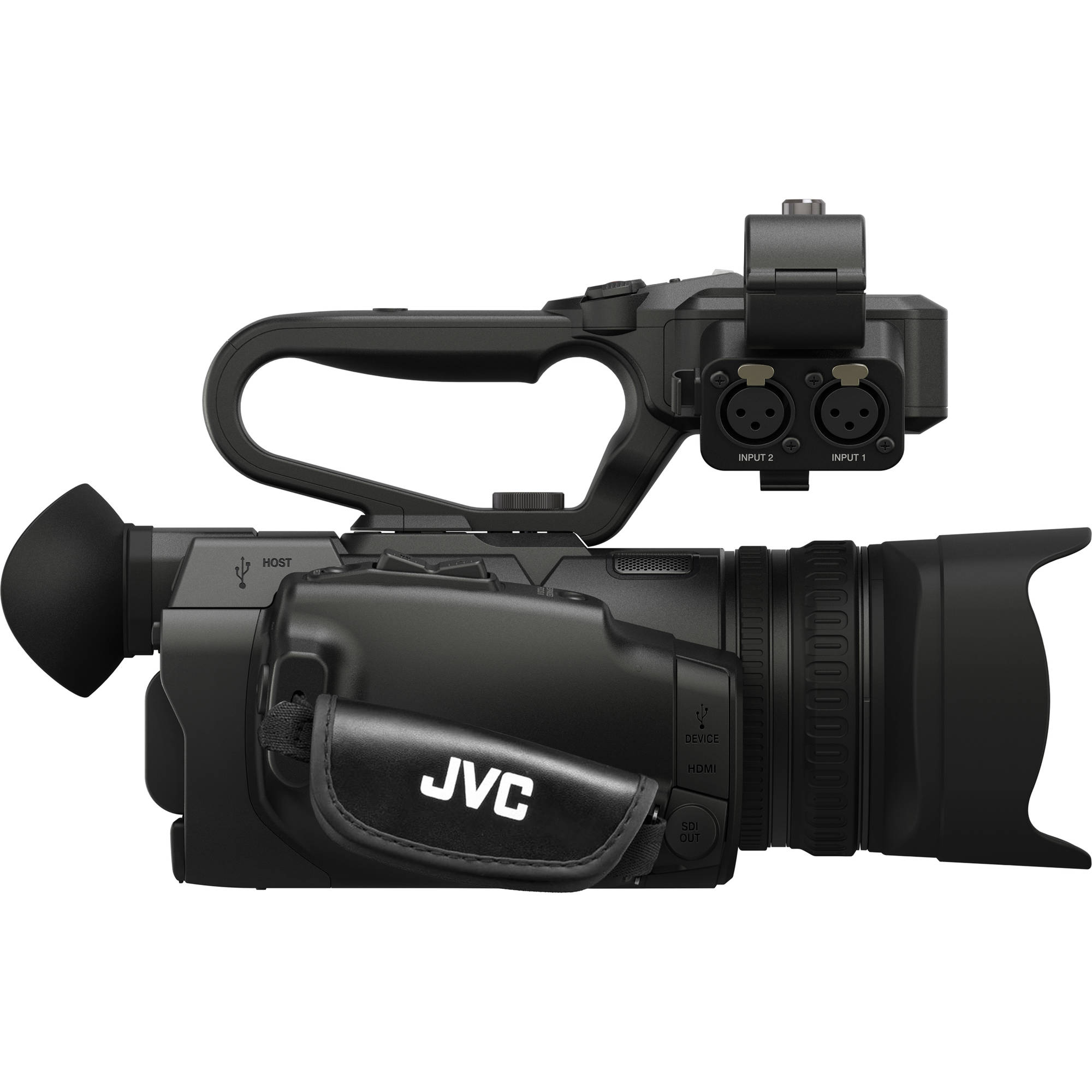 Videocámara de transmisión JVC GY-HM250 UHD 4K con gráficos de tercio inferior integrados