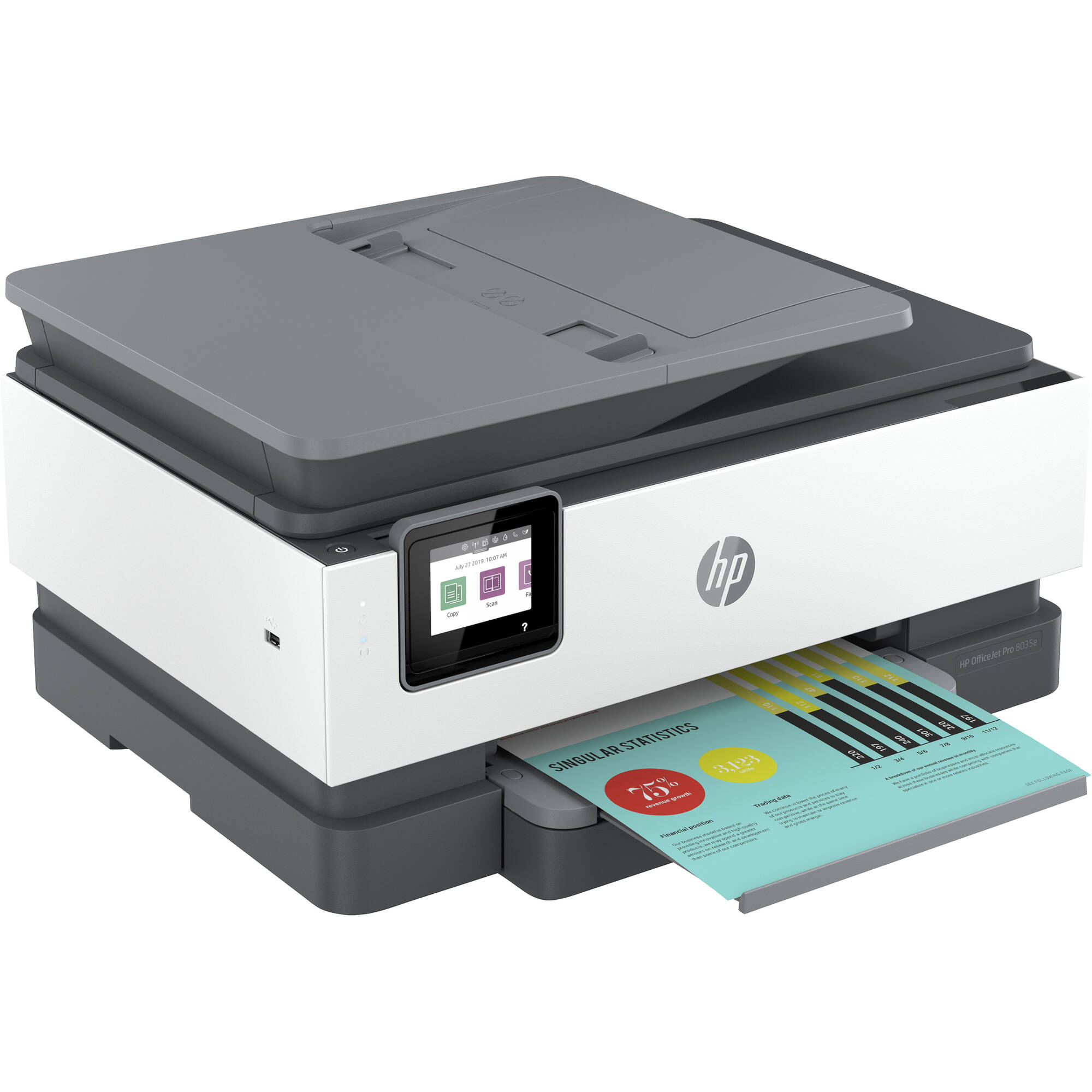 Impresora multifunción HP OfficeJet Pro 8035e con 6 meses de tinta gratis a través de HP+ (basalto)