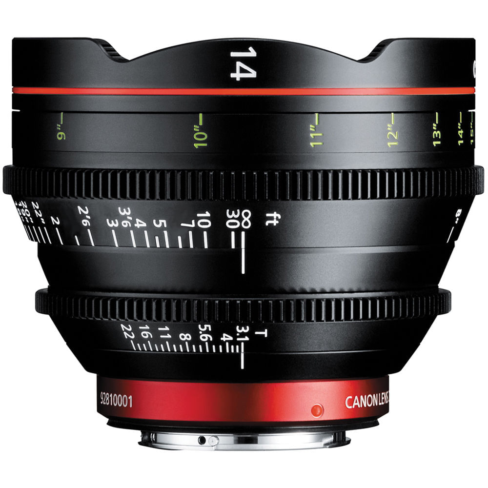 Lente principal de cine Canon CN-E 14 mm T3.1 LF (montura EF)