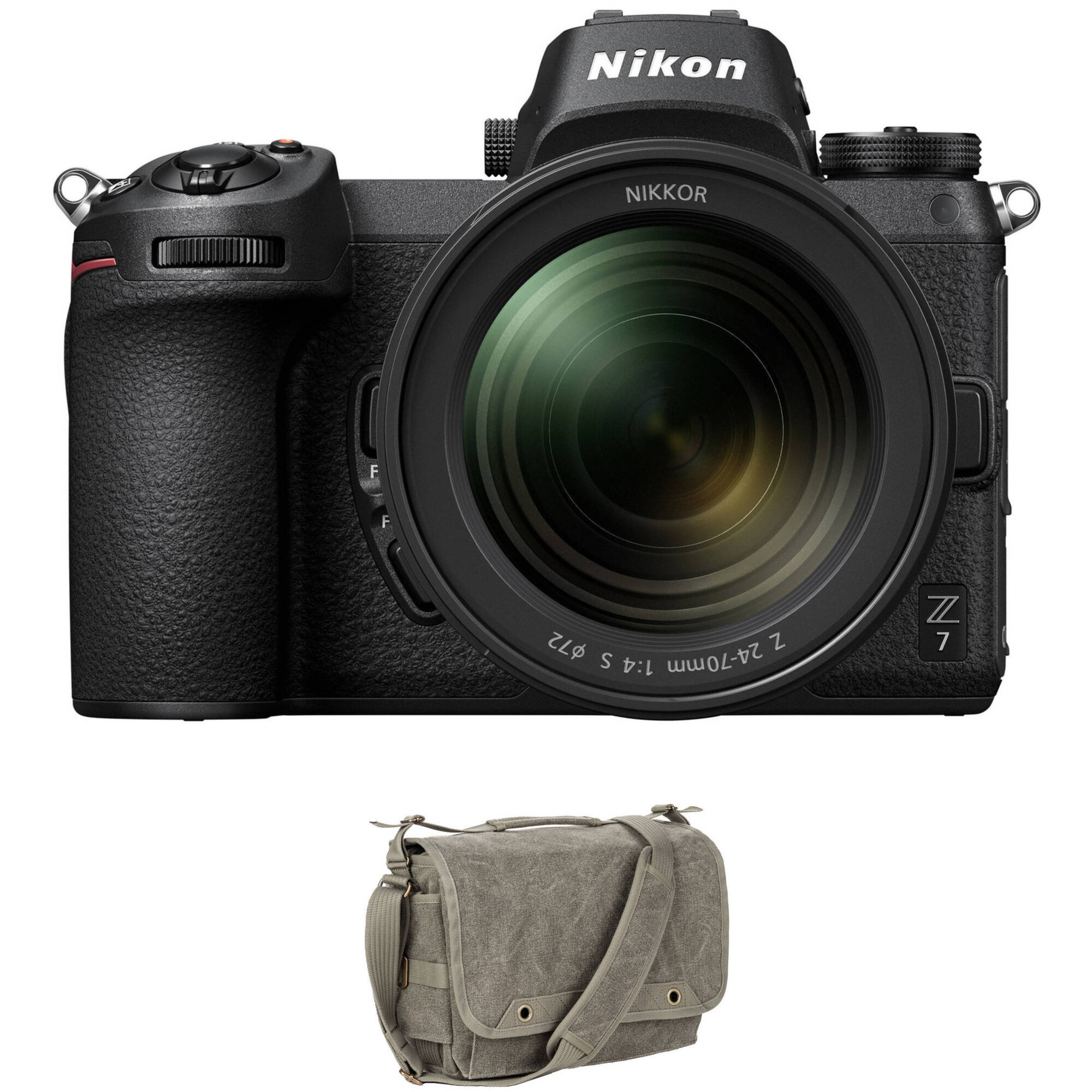 Cámara sin espejo Nikon Z7 con lente de 24-70 mm y kit de accesorios